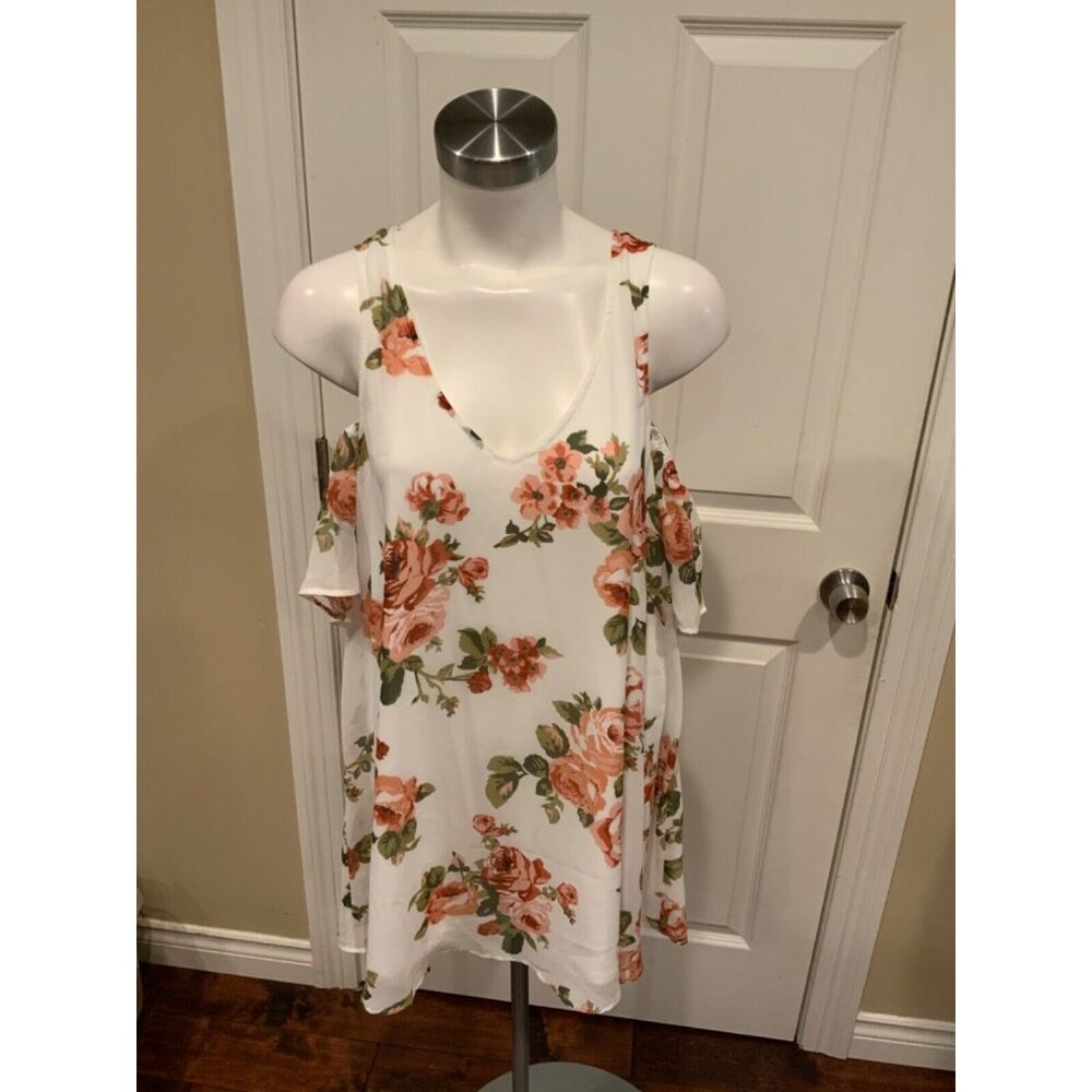 Show Me Your Mumu Rosie Posie Birdie Cold Shoulder Mini Dress, Size Small